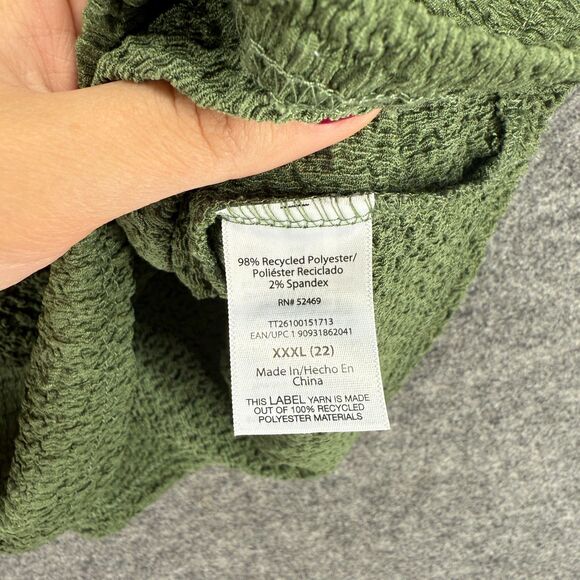 Time And Tru Blouse Women 3XL Green Short Sleeve Square Neck Pullover Casual - Picture 4 of 7